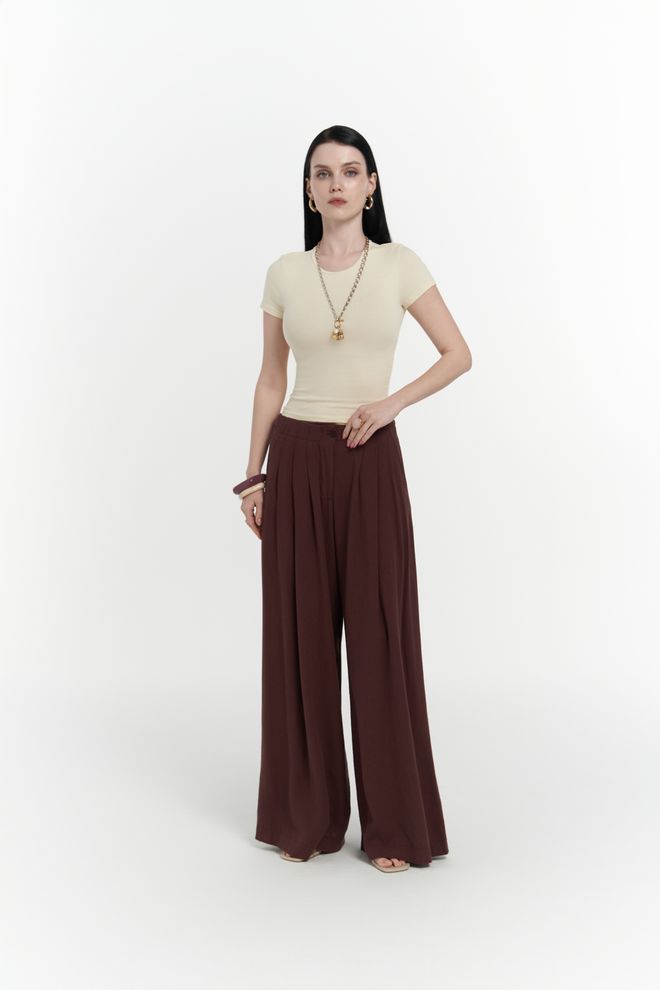 Mai Collection Mahoney Ľanové Nohavice Palazzo Veľkoobchod s oblečením Viskóza