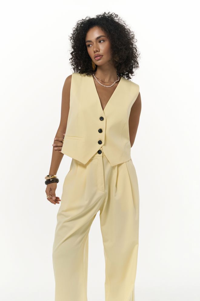 Mai Collection Κοντό Γιλέκο Με Τριγωνική Λεπτομέρεια Kaylee Χονδρικό εμπόριο ενδυμάτων Casual