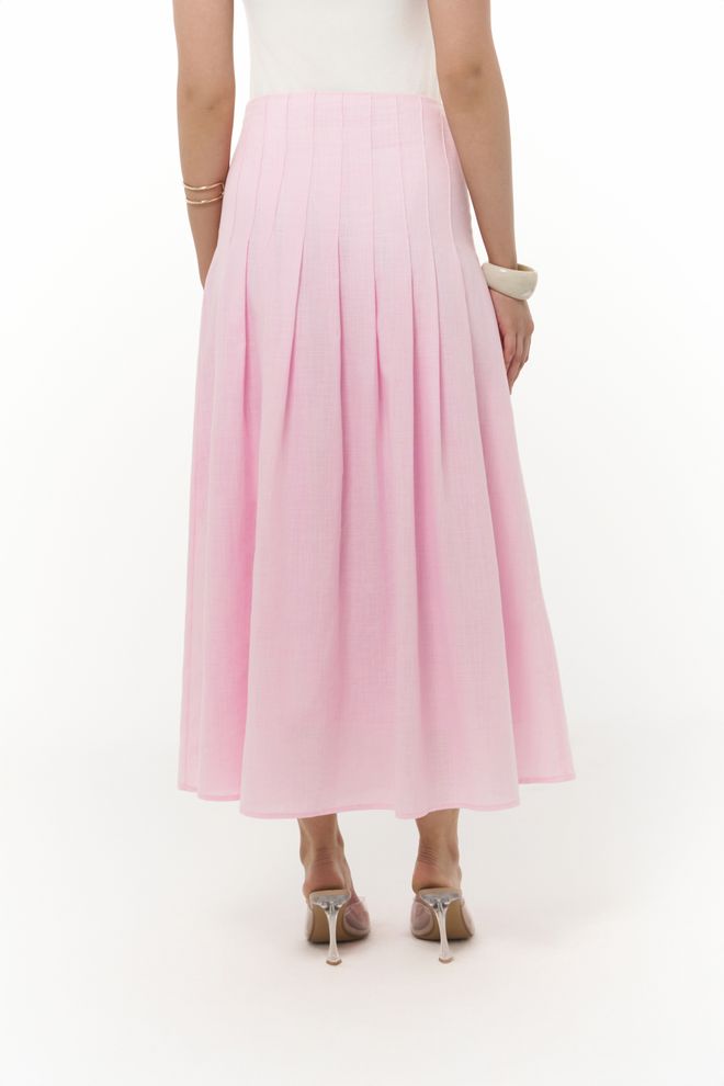 Mai Collection Sera Pile Detail Long Skirt Wholesale Clothing Dating