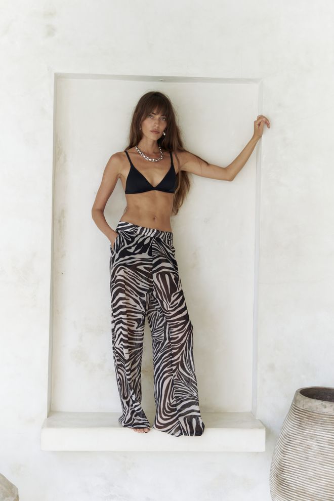 Mai Collection Transparentné Polstrované Nohavice Budiono Veľkoobchod s oblečením Boho