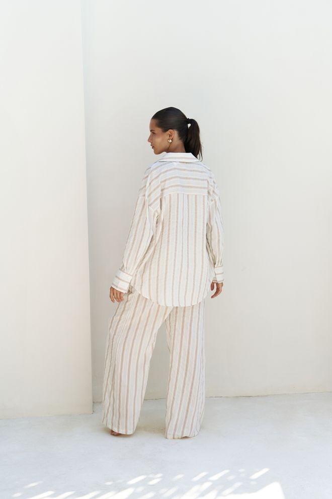 Mai Collection Priskiana Lace up Pants Shirt Suit Wholesale Clothing Summer