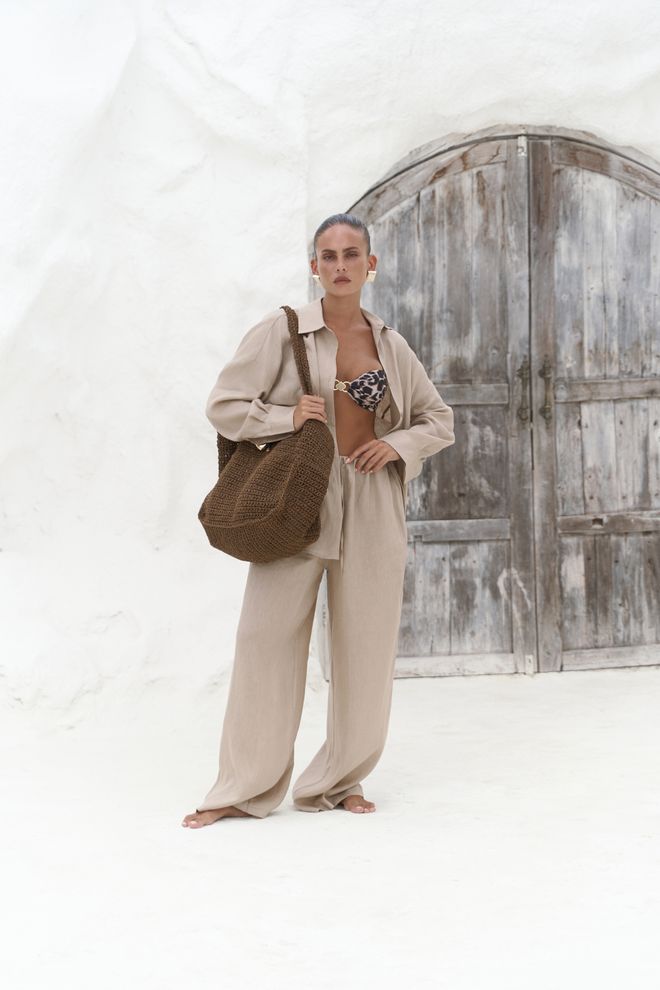 Mai Collection Traje Camisero De Lino De Gran Tamaño Jelsomina Ropa al por mayor Lino