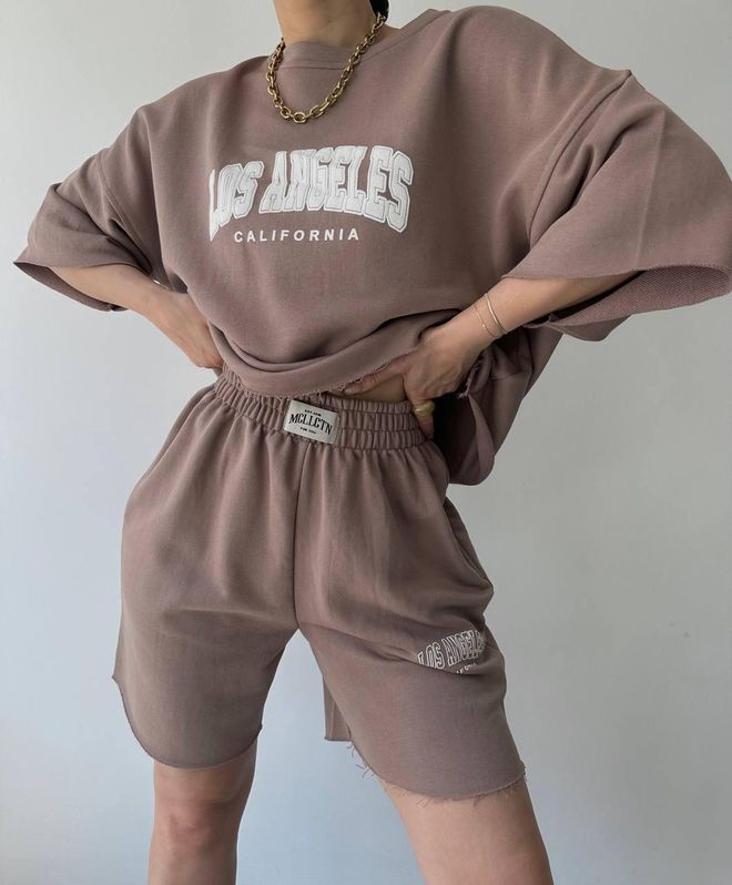 Mai Collection Los Angeles Şort t shirt Takım Toptan Giyim Sokak Tarzı