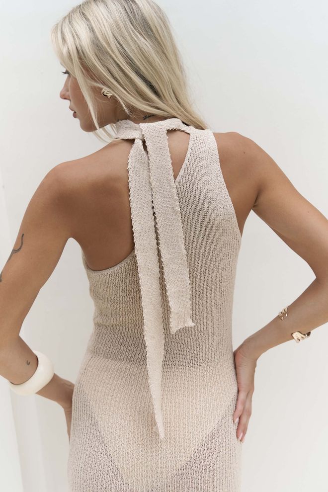 Mai Collection Beige Sexy Elegantes Bodycon Kleid Großhandelskleidung Hochzeit