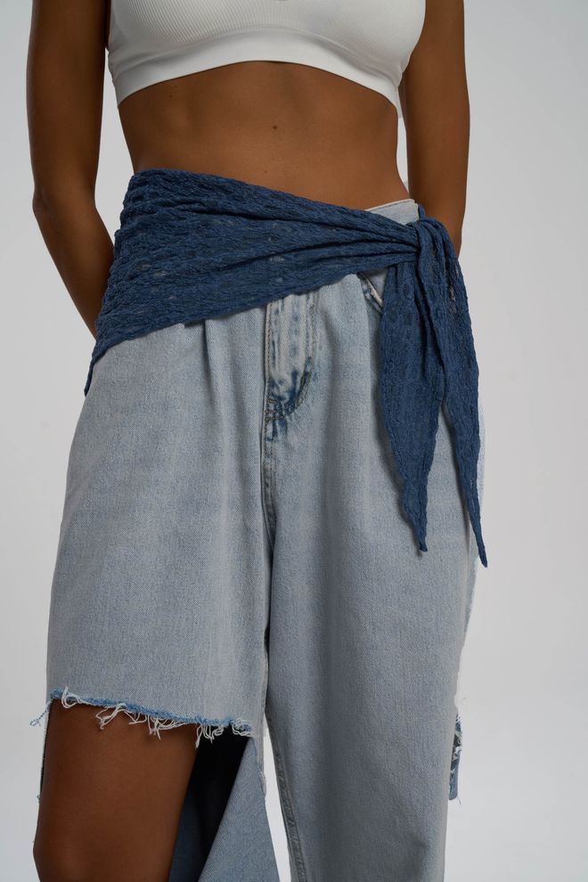 Mai Collection Μπλε Σάλι Με Κομψό Animal Print Για Κάθε Περίσταση Χονδρικό εμπόριο ενδυμάτων Boho