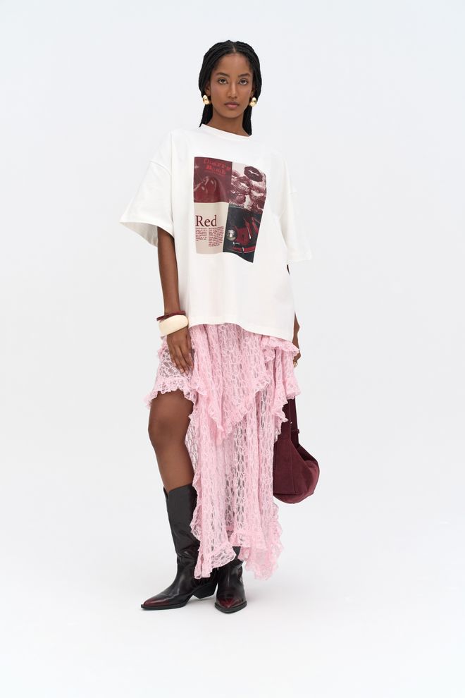 Mai Collection Gonna Maxi Asimmetrica Rosa Vita Media Infilabile Abbigliamento all'ingrosso Casuale
