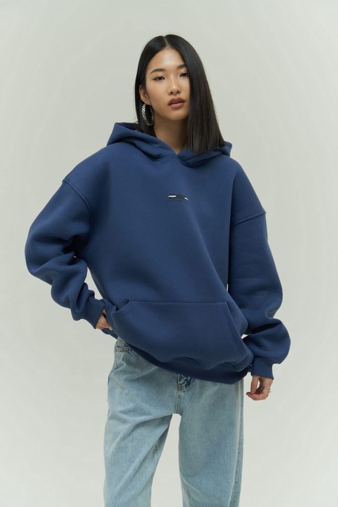 Mai Collection Sudadera Azul Marino Sobredimensionado Cuello Con Capucha Casual Ropa al por mayor Casual