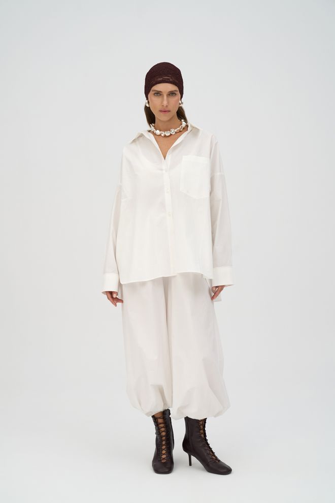 Mai Collection Biele Boho Parachute Balónové Nohavice Veľkoobchod s oblečením Skromný