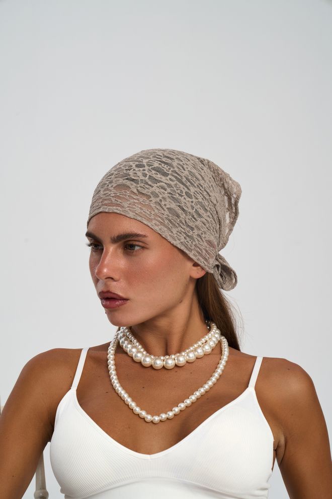 Mai Collection Μπεζ Boho Σάλι Χονδρικό εμπόριο ενδυμάτων 1