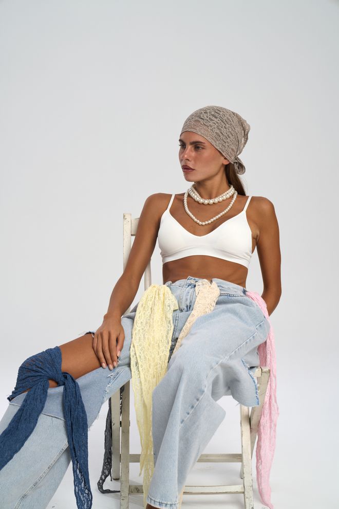 Mai Collection Μπεζ Boho Σάλι Χονδρικό εμπόριο ενδυμάτων Άνοιξη