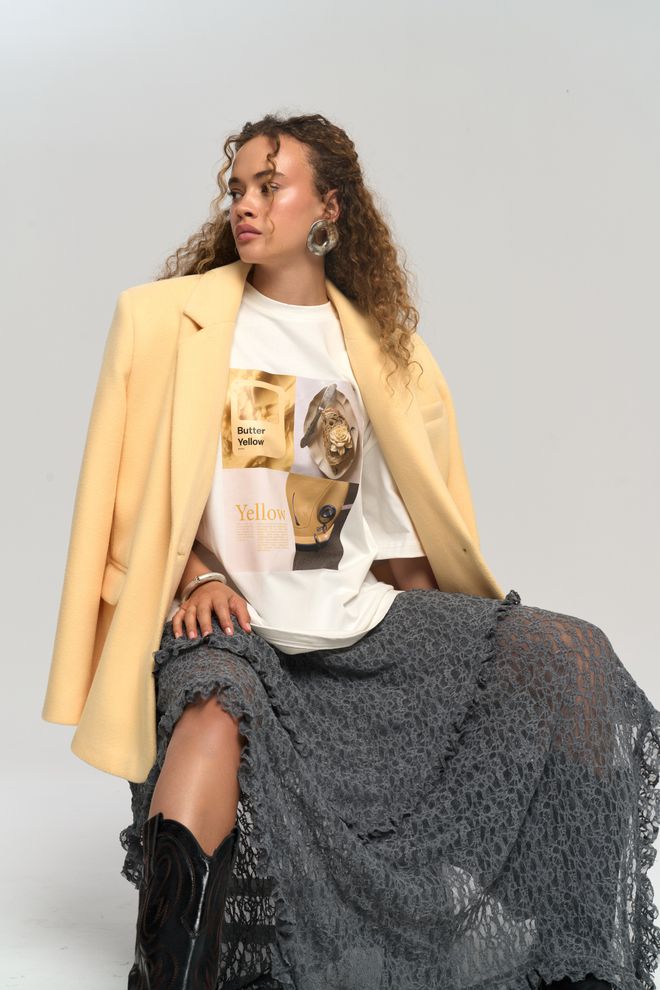 Mai Collection Γκρι Μπόχο Μάξι Πολυεπίπεδη Φούστα Χονδρικό εμπόριο ενδυμάτων Casual