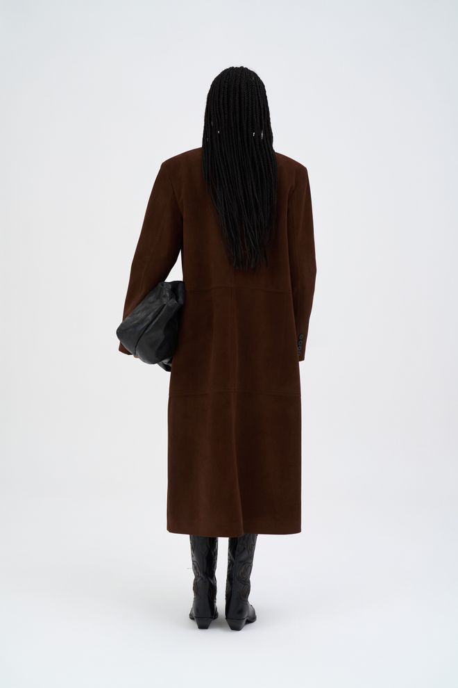 Mai Collection Brown Elegant Trenchcoat With Flap Pockets Wholesale Clothing Vintage