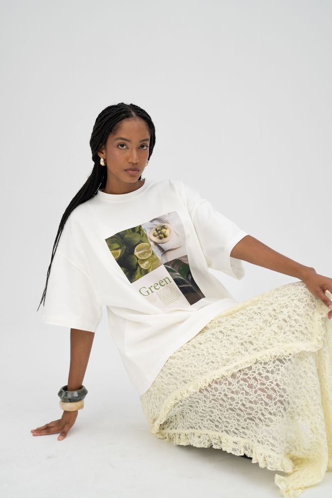 Mai Collection Weiß Lässig Übergroße Passform T Shirt Großhandelskleidung Lässig