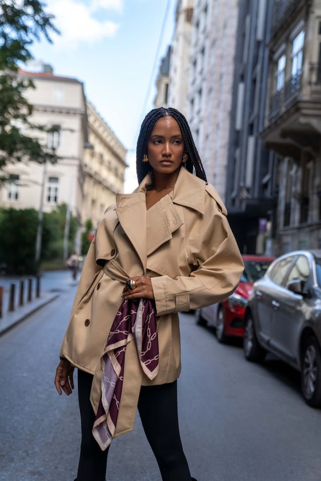 Mai Collection Beiger Trenchcoat Vintage Eleganter Einreihiger Mantel Großhandelskleidung Lässig