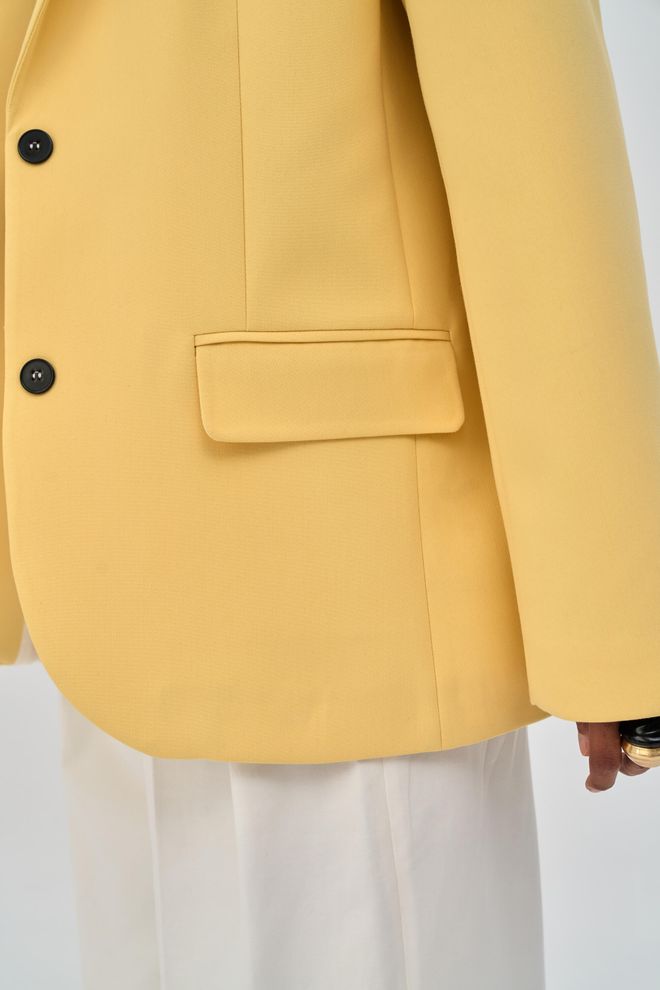 Mai Collection Yellow Single Breasted Blazer Jacket Wholesale Clothing Summer