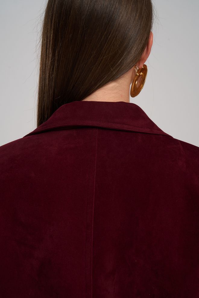 Mai Collection Claret Red Trenchcoat Elegant Vintage Single Breasted Coat Wholesale Clothing Fall