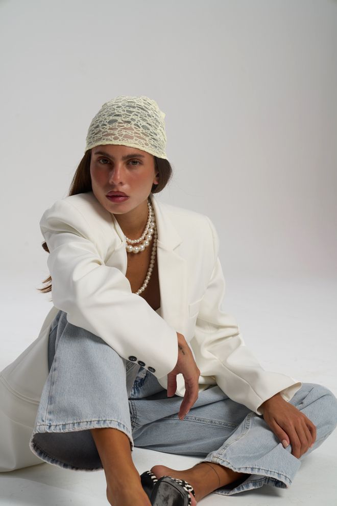 Mai Collection Κομψό Ασπρο Σάλι Με Ευέλικτα Στυλ Χονδρικό εμπόριο ενδυμάτων 5