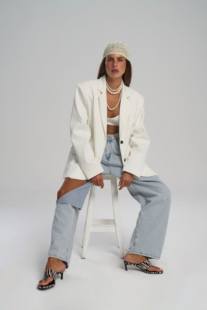 Mai Collection Κομψό Ασπρο Σάλι Με Ευέλικτα Στυλ Χονδρικό εμπόριο ενδυμάτων 1