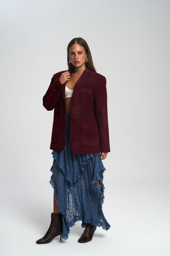 Mai Collection Kurtka Bordowa Czerwień Hurtowa sprzedaż odzieży Casual