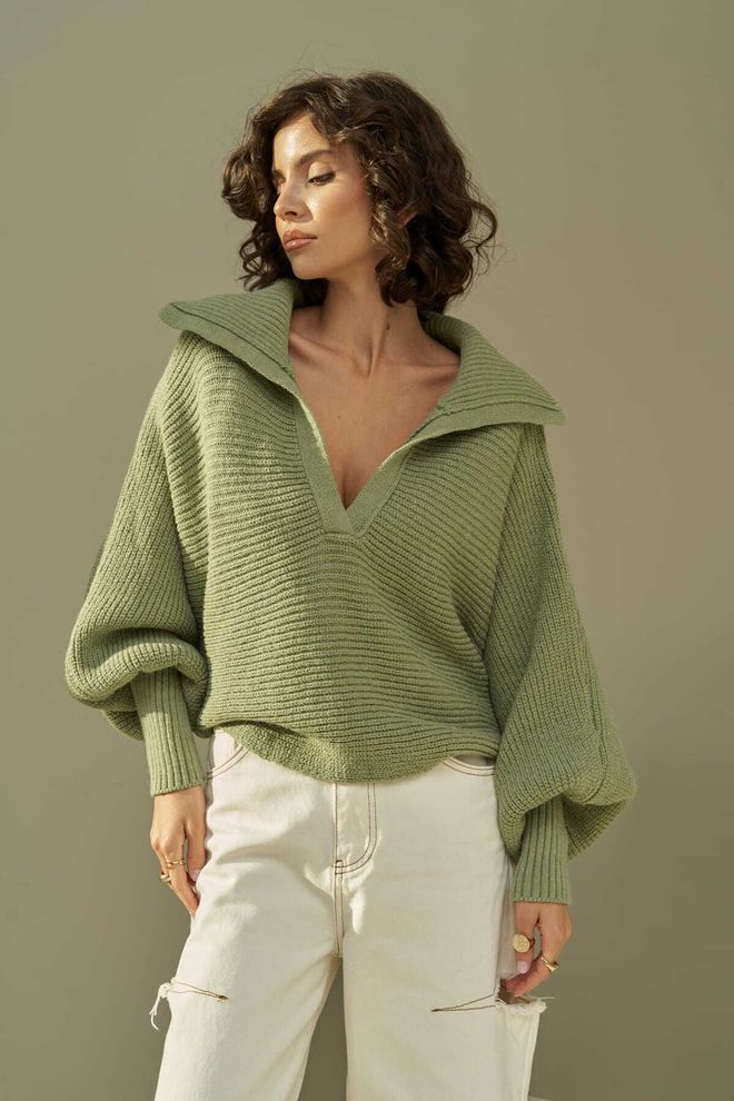 Mai Collection Πράσινο Casual Κομψό Vintage Ρετρό Πουλόβερ Χονδρικό εμπόριο ενδυμάτων Casual