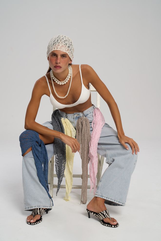 Mai Collection Ασπρο Boho Σάλι Χονδρικό εμπόριο ενδυμάτων 1