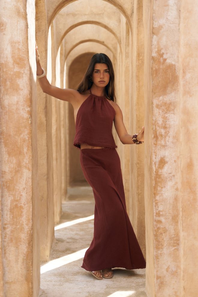 Mai Collection Claret Red Set Großhandelskleidung Strand