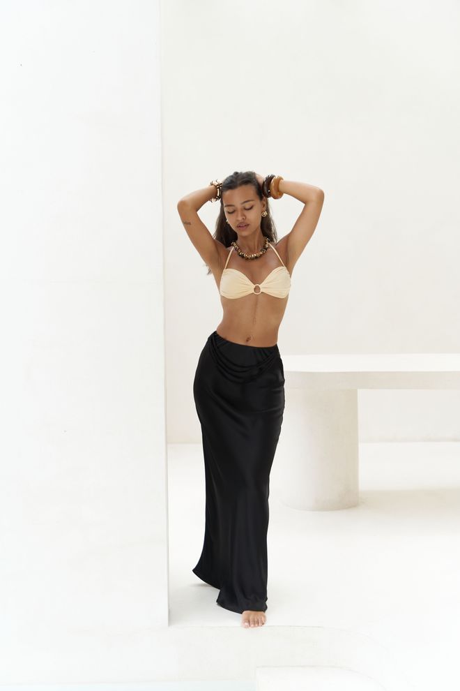 Mai Collection Sijonas Juoda Sexy Elegant Formal Maxi Slip Vidurio Liemuo Didmeninė prekyba drabužiais Čiuožėjos