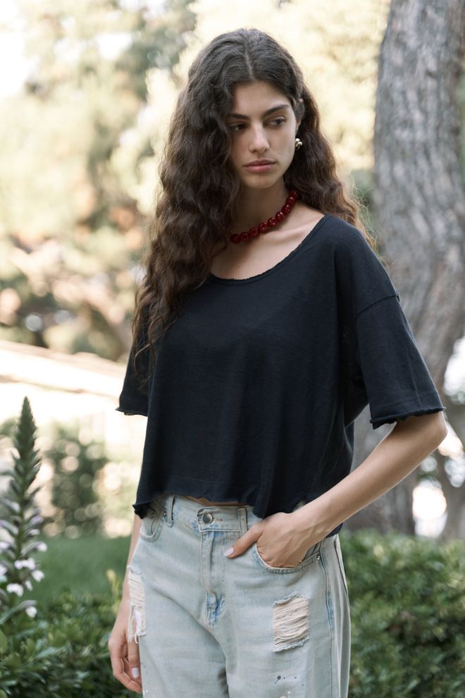 Mai Collection Black Casual Oversized Fit Tshirt Wholesale Clothing Casual