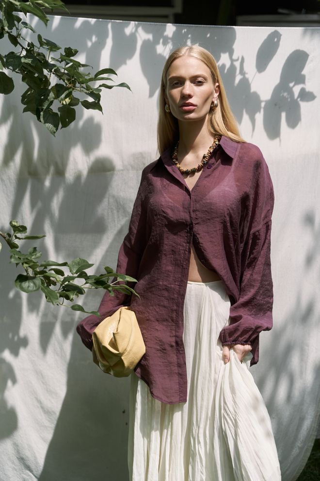 Mai Collection Chemise Rouge Bordeaux Décontractée Grande Taille Manches Longues Vêtements en gros Modeste