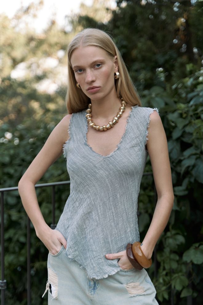 Mai Collection Grijze Slim Fit V hals Casual Crop Top Met Kapmouw Groothandel Kleding 1