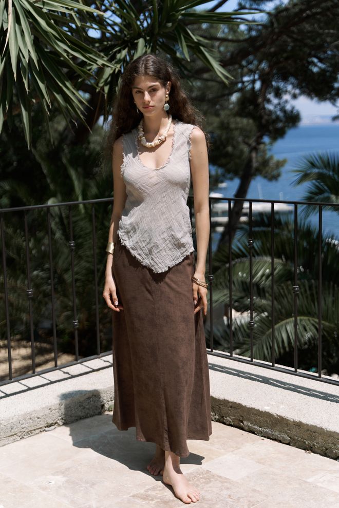 Mai Collection Късо Горнище Бежово Бохо Небрежен Дрехи на едро 1