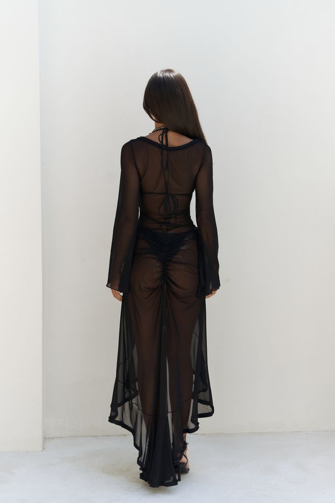 Mai Collection Čierne Sexy Elegantné Maxi Slipové Šaty Veľkoobchod s oblečením Jar