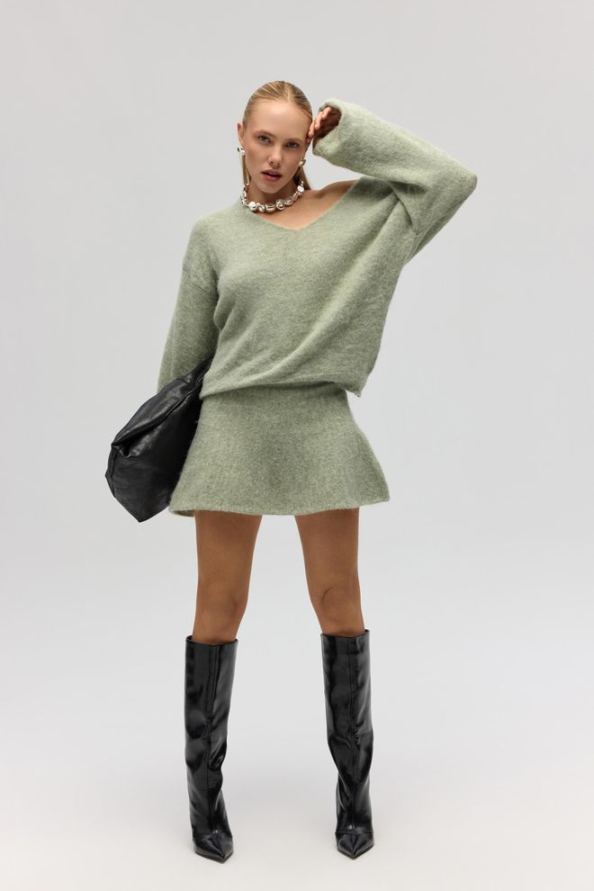 Mai Collection Зеленый Повседневный Элегантный Сексуальный Свитер Оптовая продажа одежды 5