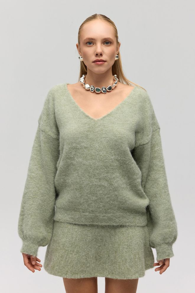 Mai Collection Зеленый Повседневный Элегантный Сексуальный Свитер Оптовая продажа одежды 1