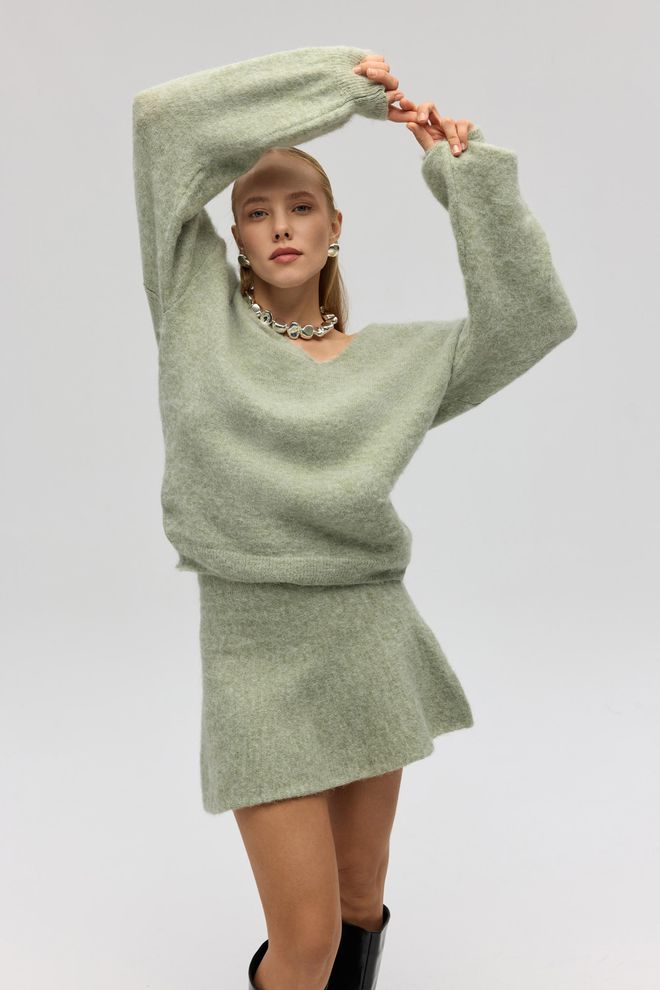 Mai Collection Зеленый Повседневный Элегантный Сексуальный Свитер Оптовая продажа одежды Повседневный