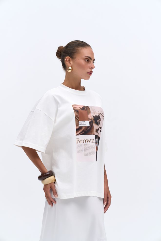 Mai Collection White Casual Oversized Fit Tshirt Wholesale Clothing 1