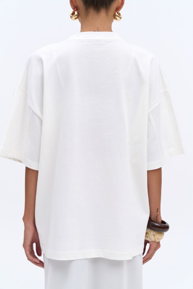 Mai Collection White Casual Oversized Fit Tshirt Wholesale Clothing Spring