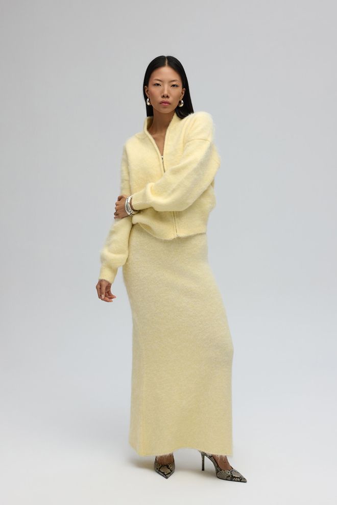 Mai Collection Желтый Карандаш Макси Средняя Талия Юбка Оптовая продажа одежды Повседневный