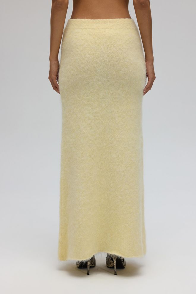 Mai Collection جيبة قلم ماكسي أصفر وسط الخصر ملابس بالجملة كلاسيكي