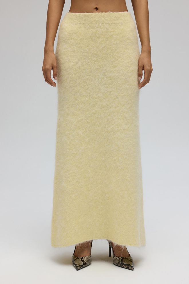 Mai Collection جيبة قلم ماكسي أصفر وسط الخصر ملابس بالجملة عمل