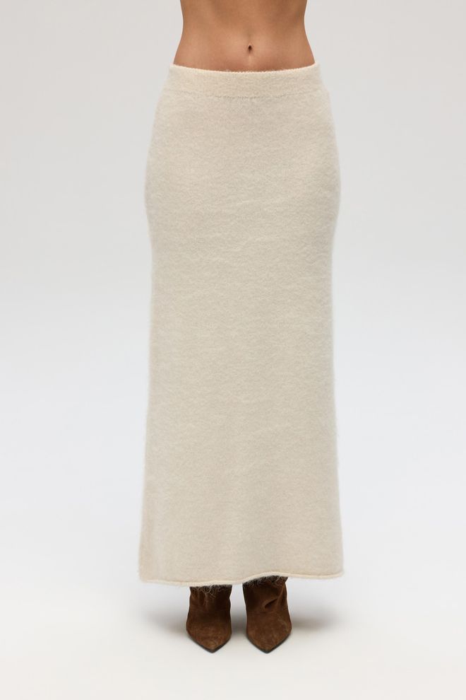 Mai Collection اللون البيج جيبة بوديكون ماكسي مع ارتفاع الخصر ملابس بالجملة عمل