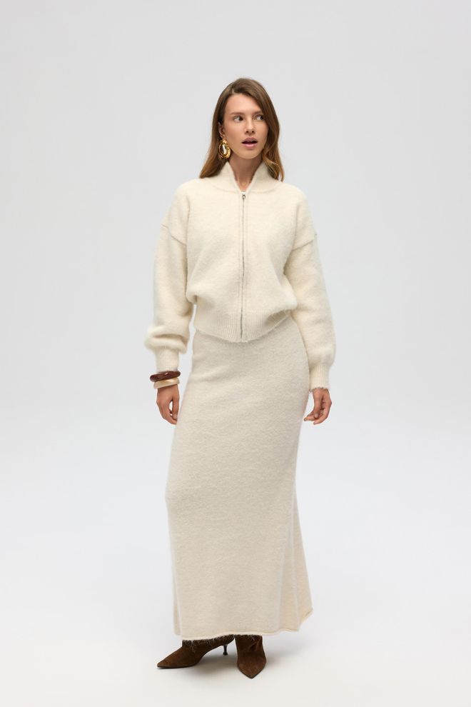 Mai Collection Μπεζ Bodycon Μάξι Φούστα Με Ψηλόμεση Μέση Χονδρικό εμπόριο ενδυμάτων Casual