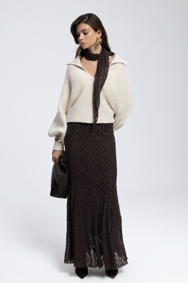 Mai Collection Καφέ Εθνοτικό Boho Σάλι Για Εργασία Και Πάρτι Χονδρικό εμπόριο ενδυμάτων Εργασία