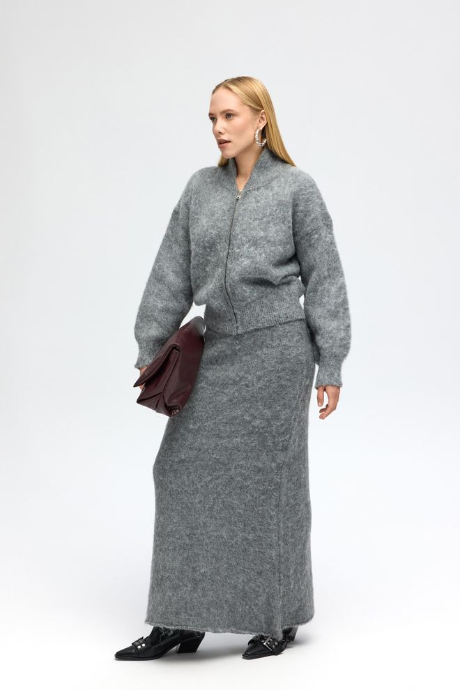 Mai Collection Grigio Casual Elegante Cardigan Abbigliamento all'ingrosso Casuale