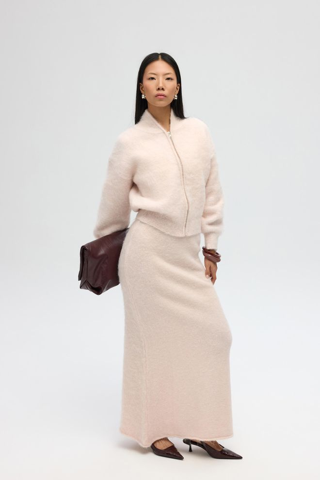 Mai Collection Μπεζ Bodycon Μάξι Φούστα Ψηλόμεση Με Pull On Κλείσιμο Χονδρικό εμπόριο ενδυμάτων Casual