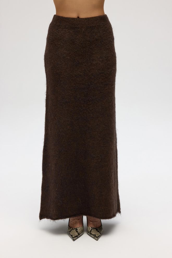 Mai Collection جيبة بني بوديكون ماكسي بخصر متوسط ملابس بالجملة عمل