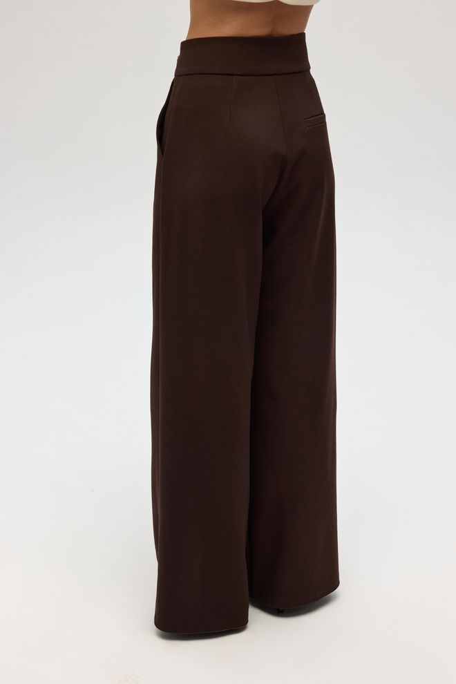 Mai Collection Pantalón Palazzo Marrón De Tiro Alto Para Uso Formal Y Casual Ropa al por mayor Otoño