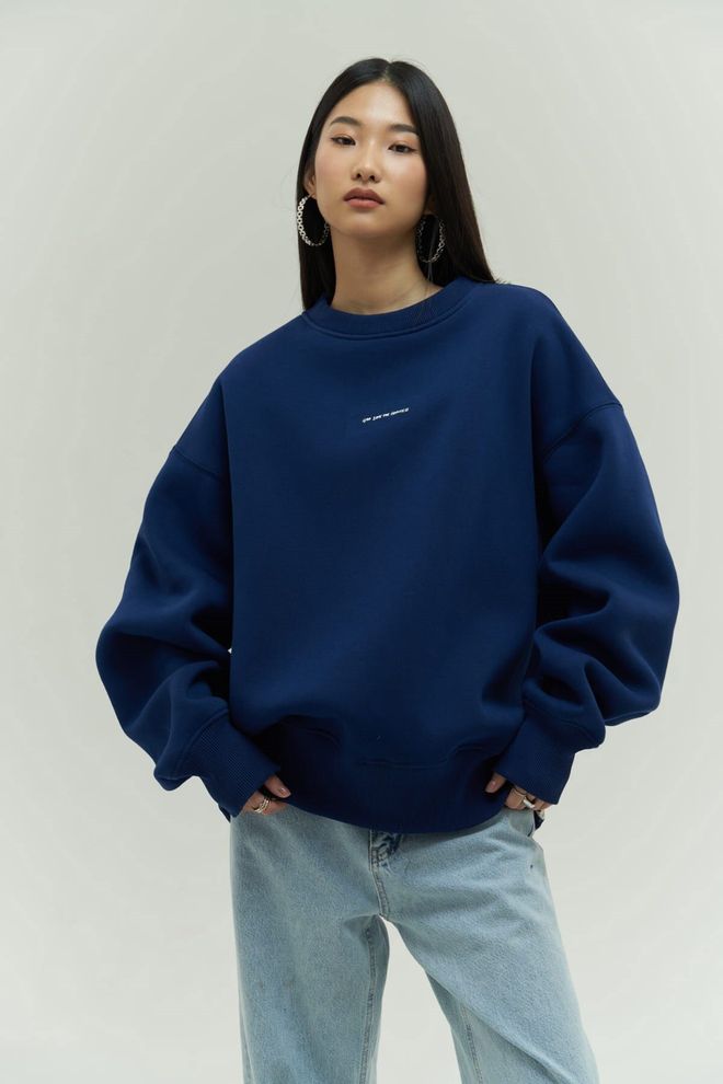 Mai Collection Φούτερ Μπλε Μαρέν Casual Oversized Fit Χονδρικό εμπόριο ενδυμάτων Casual