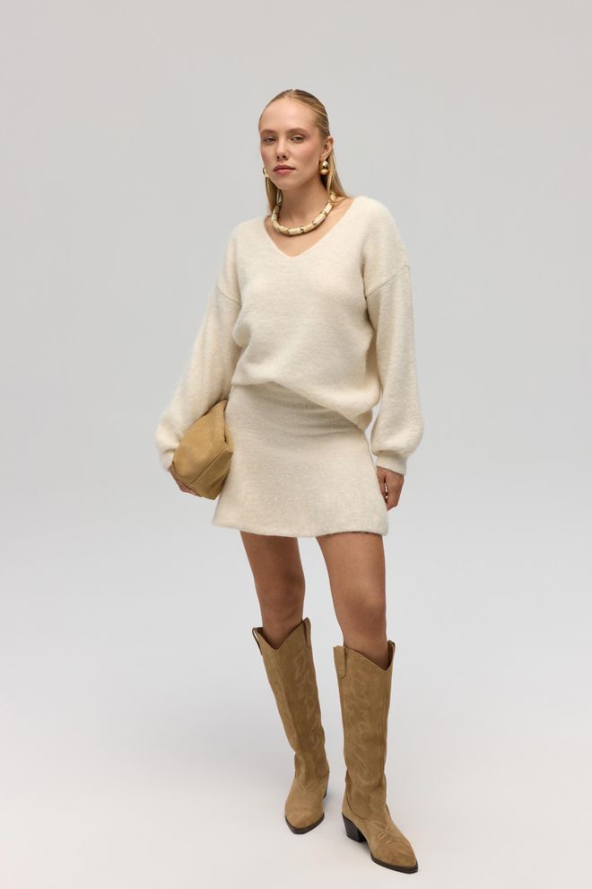 Mai Collection Beżowa Rozkloszowana Mini Spódnica Z Wysokim Stanem Hurtowa sprzedaż odzieży 5