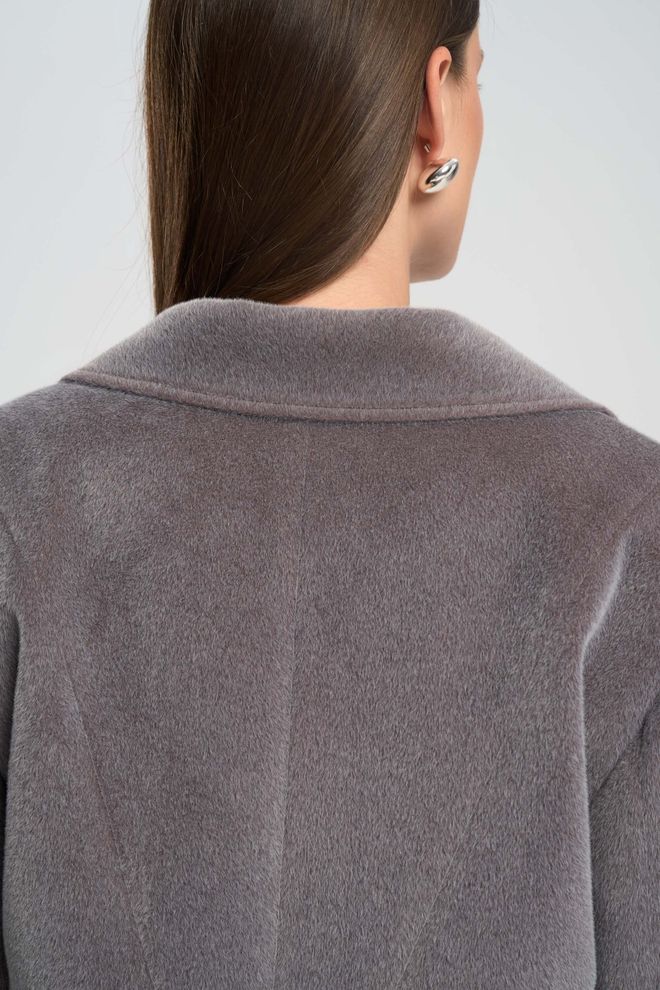 Mai Collection Siva Elegantna Enoprsna Jakna Blazer Oblačila na debelo Padec